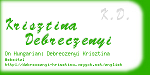 krisztina debreczenyi business card